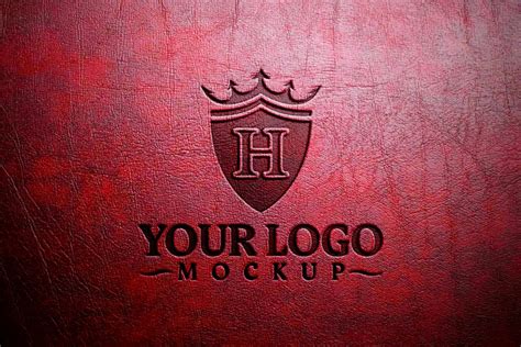 Embossed Leather Logo Mockup – GraphicsFamily