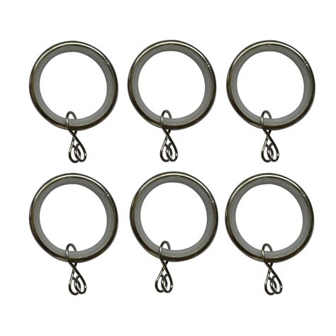 Stainless Steel Effect Metal Round Curtain Ring (Dia)19mm, Pack of 6 | Departments | DIY at B&Q