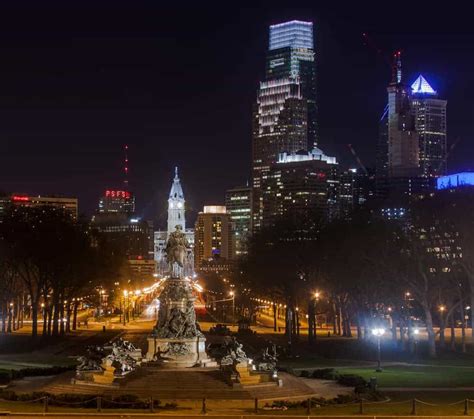 Philadelphia City Skyline At Night