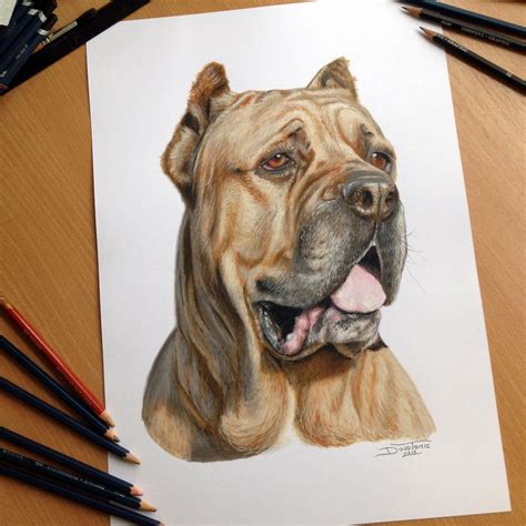 a drawing of a dog with its tongue out