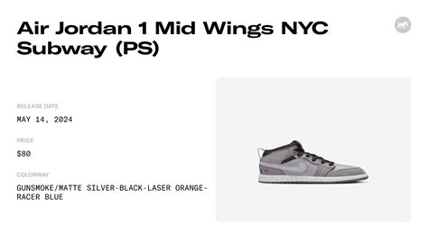 Air Jordan 1 Mid Wings NYC Subway (PS) - FZ1207-001 Raffles and Release ...