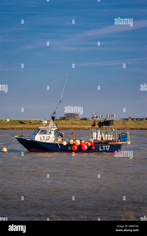 Orford Ness, view across the River Alde towards Orford Ness nature reserve with abandoned Cold ...