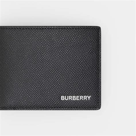 Grainy Leather Bifold Wallet in Black - Men | Burberry United States