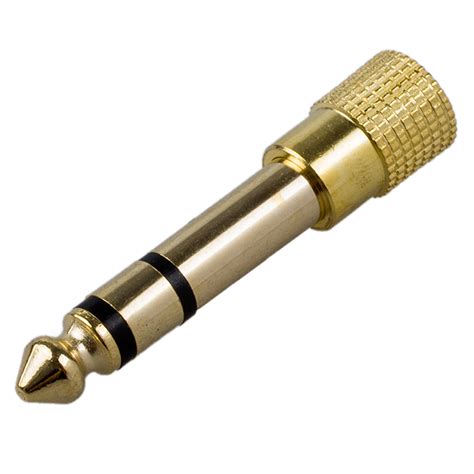 W6 Headphone Adapter Stereo Gold Plug 1/4" (6.3mm) Male To 1/8" (3.5mm) Female | eBay