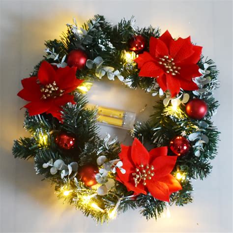 WSBDENLK Clearance Sale Pre-Lighted Artificial Christmas Wreath, Spruce ...