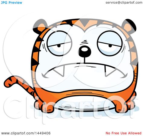 Clipart Graphic of a Cartoon Sad Tiger Character Mascot - Royalty Free ...