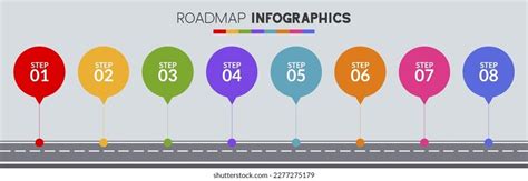 Roadmap Infographics Design Template Icons 8 Stock Vector (Royalty Free ...