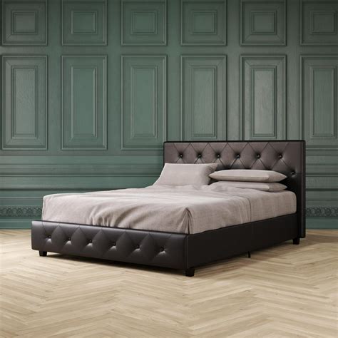 DHP Dakota Upholstered Platform Bed, Queen Size Frame, Black - Walmart.com - Walmart.com