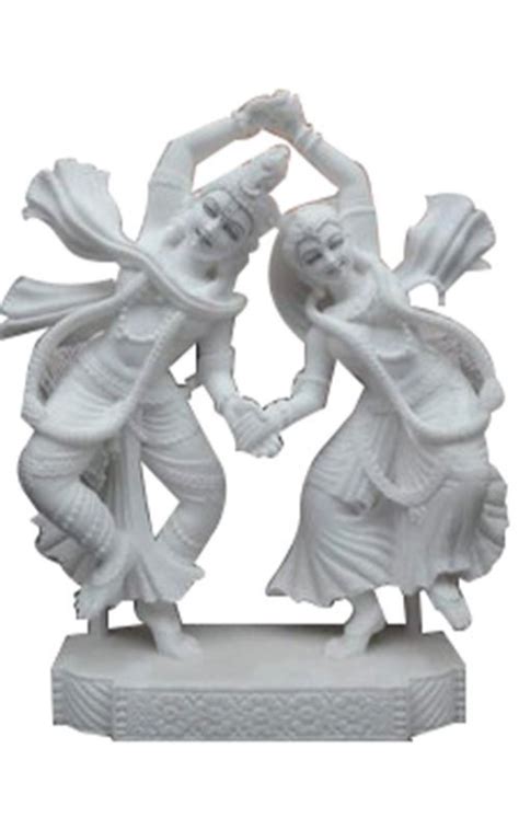 Makrana Marble Radha Krishna Dancing Statue, Size/Dimension: 24inch at ...