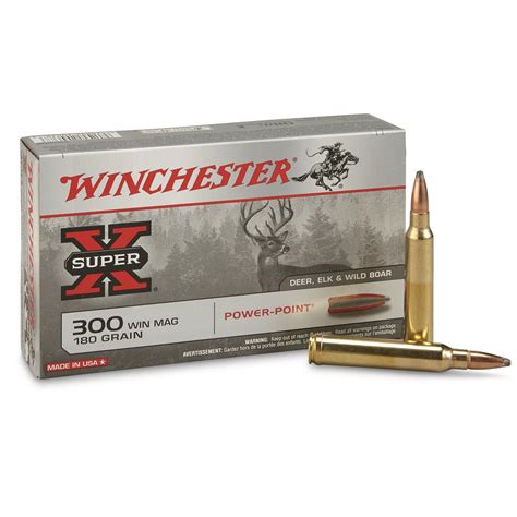 Winchester Super-X Rifle, .300 Winchester Magnum, PP, 180 Grain, 20 Rounds - 12138, .300 ...