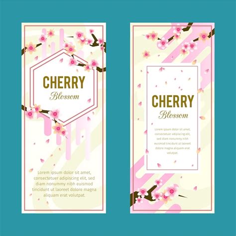 Premium Vector | Cherry blossom banners