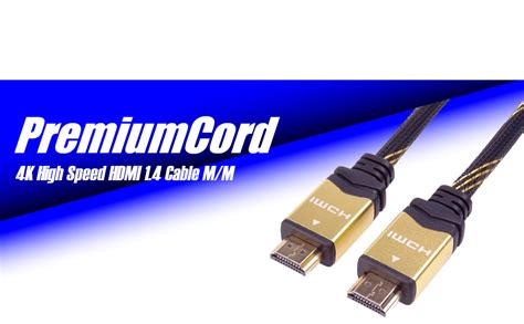 PremiumCord 4K High Speed HDMI + Ethernet Cable 1.5 m, Compatible with Video 4K 2160p, Full HD ...