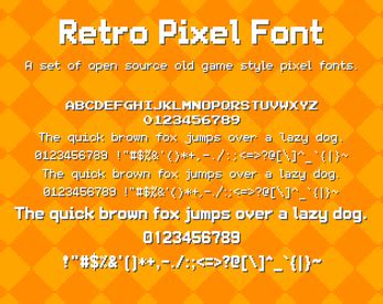 Retro Pixel Font / 复古像素字体 by 狼人小林