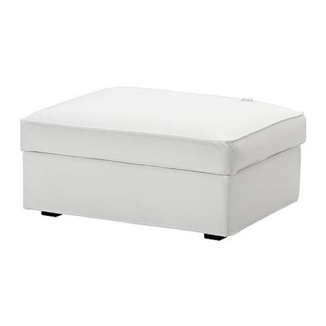 IKEA Kivik Footstool SLIPCOVER Ottoman Cover BLEKINGE WHITE Cotton Machine Washable New