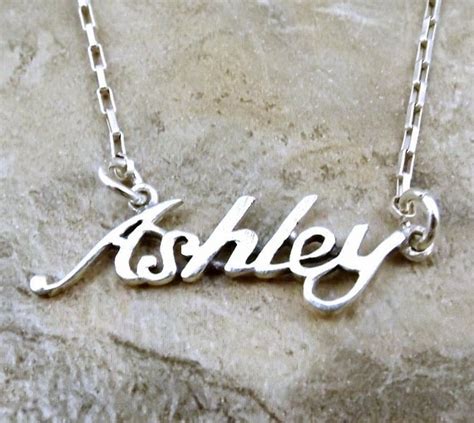 Sterling Silver Name Necklace Ashley-on Sterling Silver Drawn