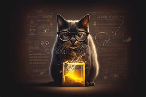 Schrodinger s science cat stock illustration. Illustration of quantum ...