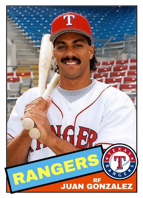 1985 Topps baseball design Juan Gonzalez Rangers | Texas rangers ...