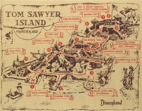 Tom Sawyer Island Map. - Van Eaton Galleries