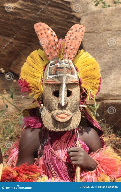 Dogon mask stock photo. Image of yellow, dogon, outside - 7253396