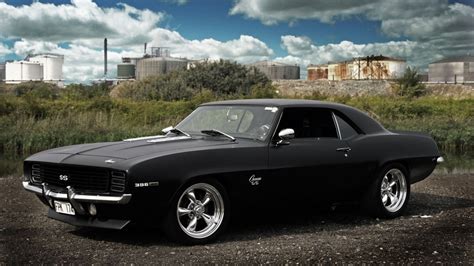 Auto chevrolet camaro hot rod classic cars muscle black wallpaper ...