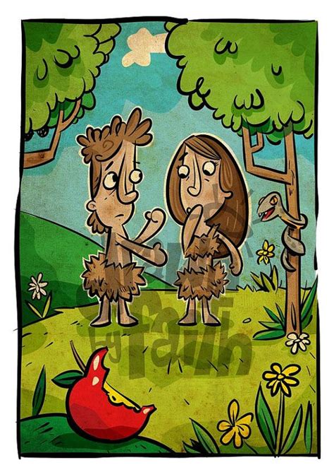 Adam and Eve | Adam and eve, Bible art, Jesus cartoon