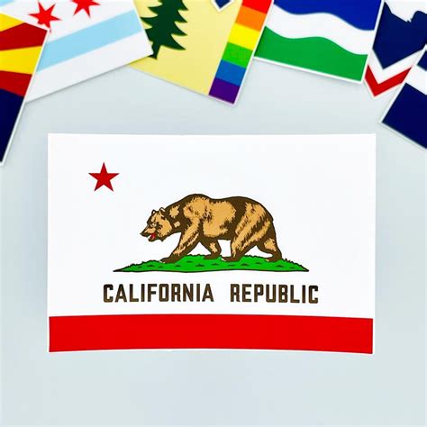 California Flag Sticker 3.75 X 2.5 Waterproof - Etsy