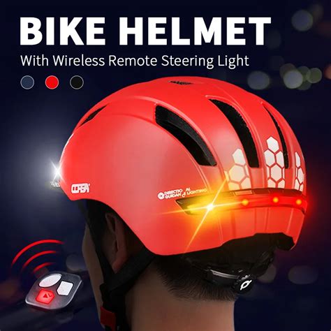 Bike Helmet With LED Turn Signal Light USB rechargeable Smart Bicycle ...