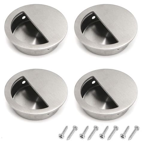 Buy ea 4 Packs Recessed Sliding Pull Door Handles, 60mm Stainless Steel ...