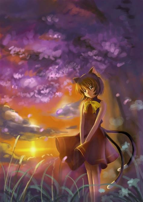 Chen Yakumo (Touhou 7 - Perfect Cherry Blossom) Yakumo, Neko, Chen, Cherry Blossom, Family ...