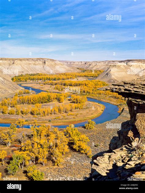 fall colors along the marias river near loma, montana Stock Photo - Alamy