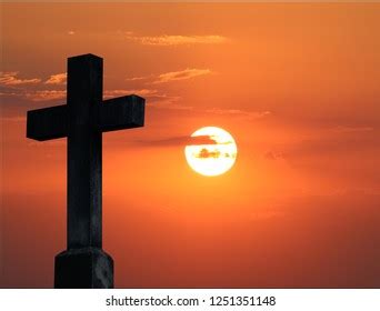 Cross Crucifixion Jesus Christ Silhouette Fiery Stock Photo 1251351148 ...