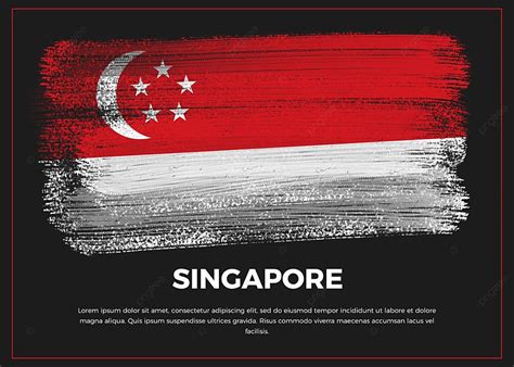 Singapore Country Brush Flag Design Background, Singapore, Singapore ...