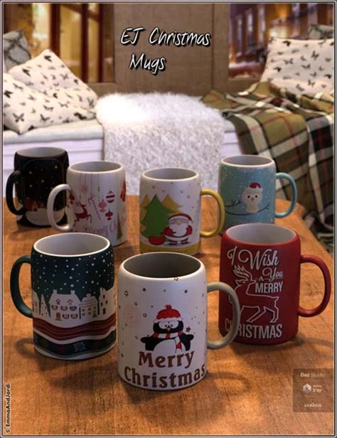 Christmas Mugs Set and Poses » Best Daz3D Poses Download Site