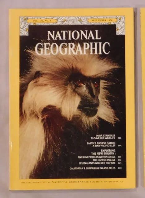 NATIONAL GEOGRAPHIC MAGAZINE September 1976 India's Wildlife, Nauru, Biology $0.99 - PicClick