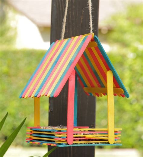 sommer aktivitäten mit kindern vogelhaus bauen eisstiele #kids #games #family | Craft stick ...