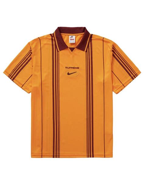 Authentic Supreme Nike Jewel Stripe Soccer Jersey Size Medium Orange FW20 Supreme New York ...