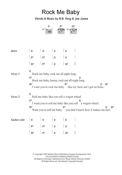 Rock Me Baby by B.B. King - Guitar Chords/Lyrics - Guitar Instructor