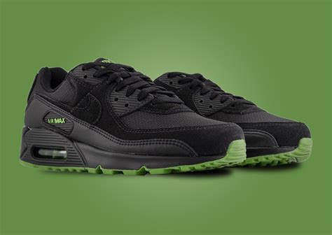 Lush Green Accents Bloom On The Nike Air Max 90 Black Chlorophyll ...