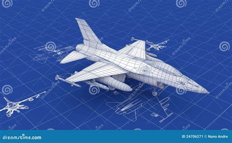 Jet Fighter Aircraft Blueprint Royalty-Free Stock Photography | CartoonDealer.com #24706271