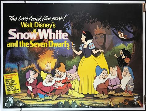 SNOW WHITE AND THE SEVEN DWARFS, Original Vintage Walt Disney UK Release Movie Poster - Original ...