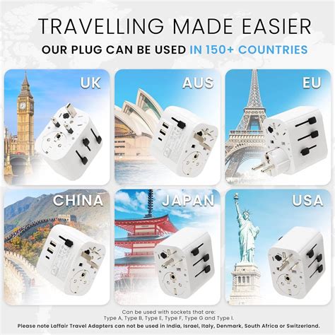 Universal Travel Adapter with USB-C USB-A 3A 15W Fast Charging ...