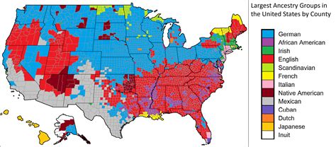 Largest Ancestral Groups in the United States by County : MapPorn