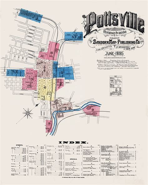 1885 Town Map of Pottsville Schuylkill County Pennsylvania - Etsy