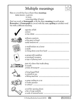 2nd grade, 3rd grade Reading Worksheets: Homographs | GreatSchools