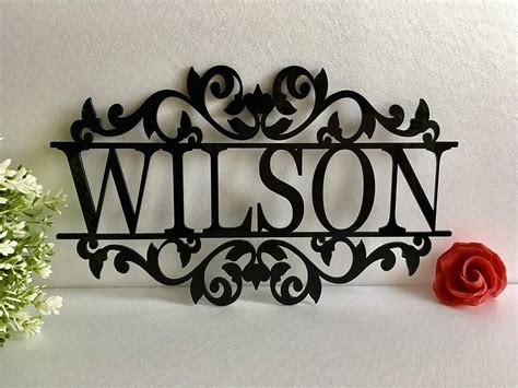 Amazon.com: Personalized Any Name Laser Cut Acrylic Metal Wood Sign Outdoor Wall Hanging Family ...