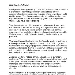 Thank You Messages for Teachers from Parents | Forms - Docs - 2023