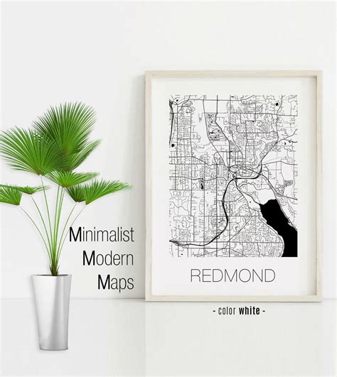 Redmond Washington Redmond WA Map Redmond Map Redmond | Etsy