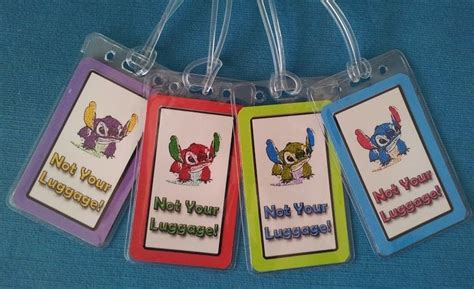 Set of Four Stitch Luggage Tags for Your Disney World Land | Etsy ...