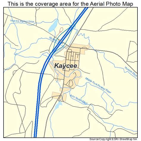 Aerial Photography Map of Kaycee, WY Wyoming