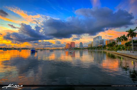 West Palm Beach Downtown Skyline at Waterway | HDR Photography by Captain Kimo